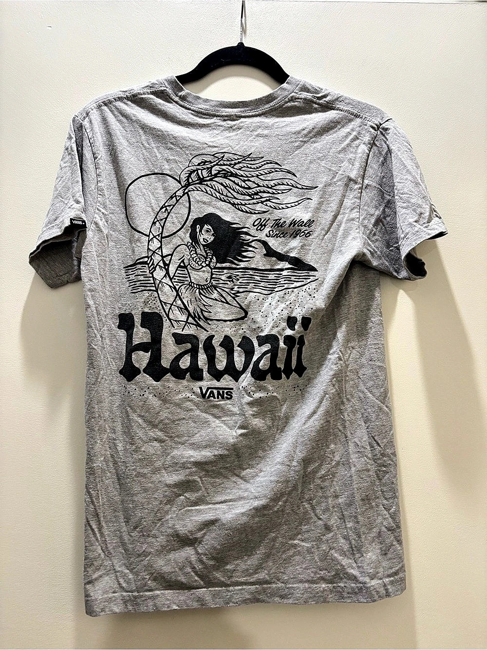 Vans Hawaii Skeleton Hula Girl Graphic T-Shirt Gray